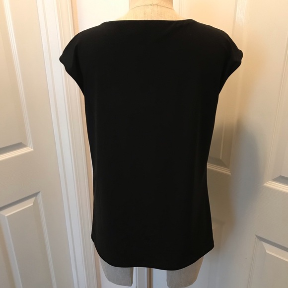 WHBM black knit shell with silver hardware - Picture 5 of 12
